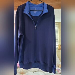 FG Tech Fairway & Greene Jacket Men Large L Blue Quarter Zip Mock Golf Pullover